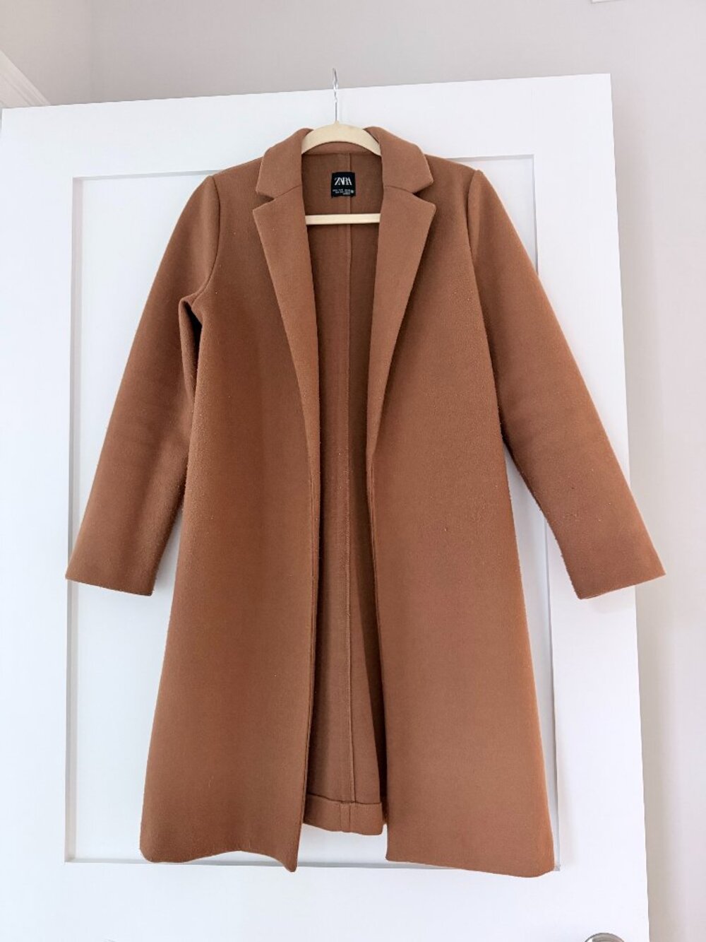 Zara Lapel Coat Camel Size Small